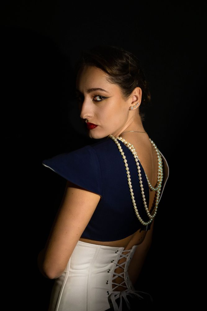 Pearls and the Navy Shift Dress