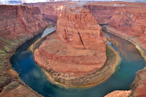 Free Aerial View of the Horseshoe Bend Meander of the Colorado River in Arizona, USA Stock Photo