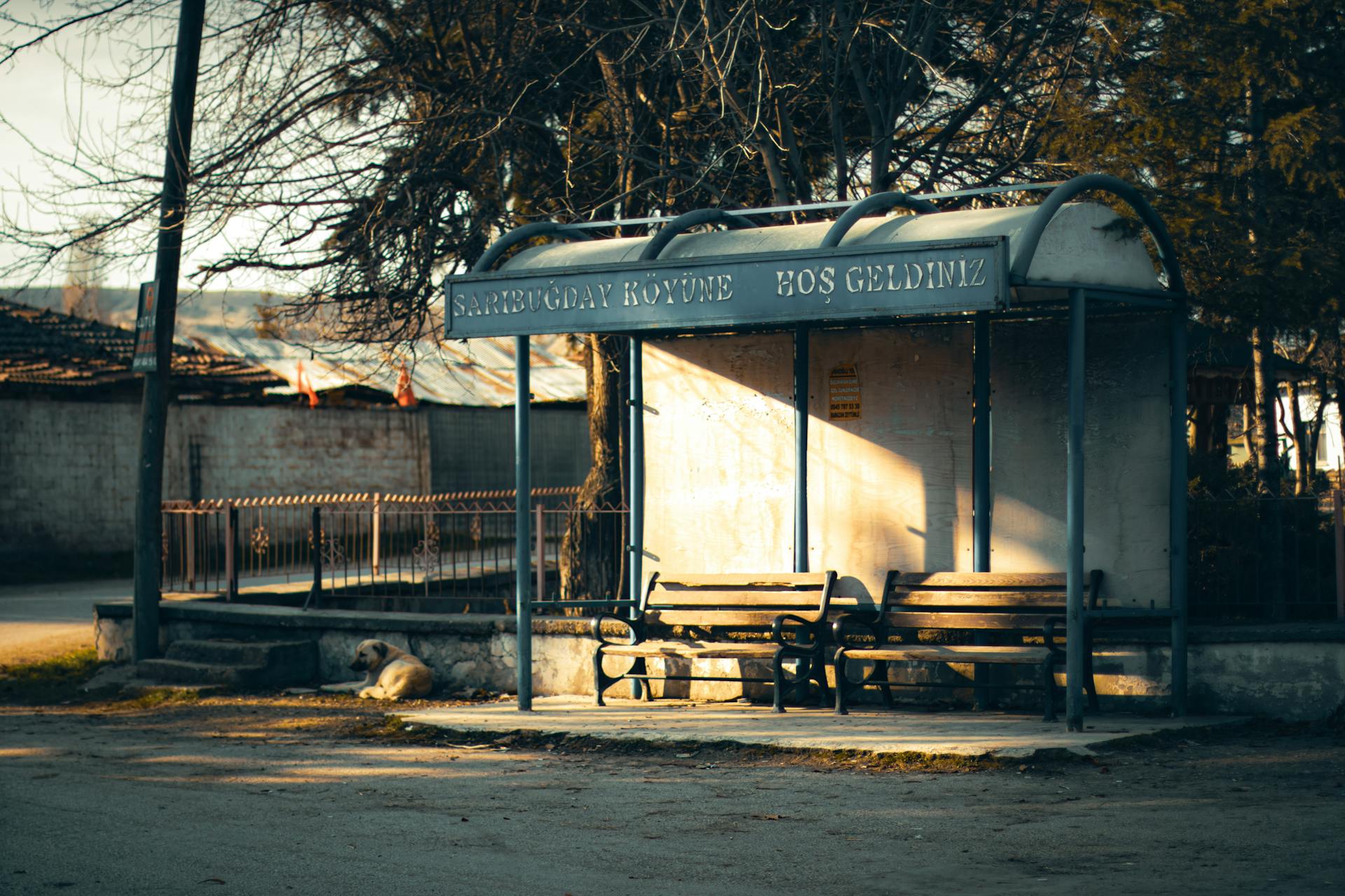 Bus Stop in Saribugday Village in Turkey