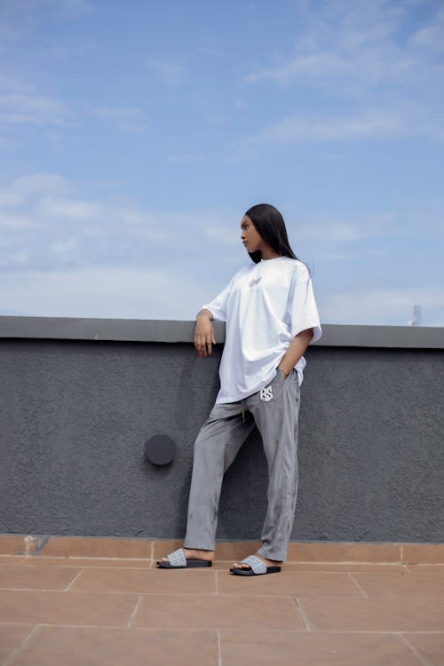 Woman in White T-shirt