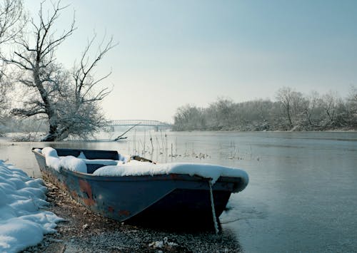 Free stock photo of big river, boat, cold