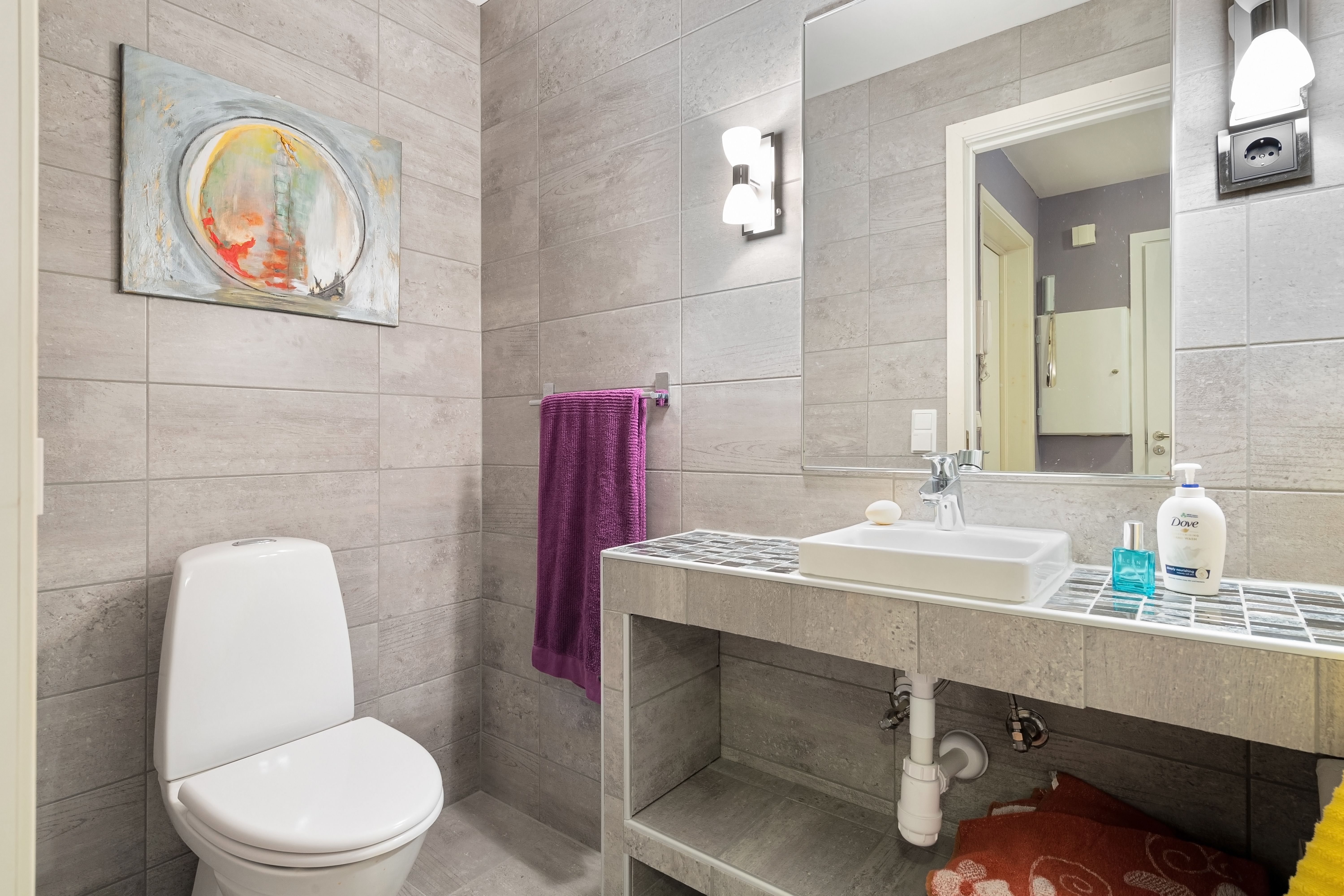 Toilet and Mirror in a Bathroom · Free Stock Photo