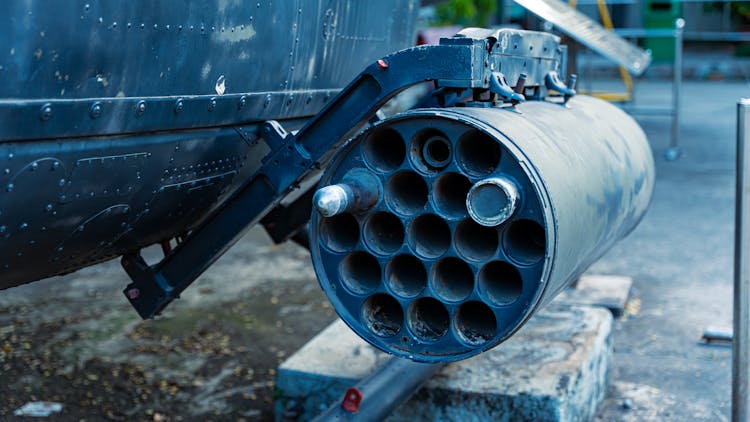 Helicopter Missile Launcher In Vietnam War Remnants Museum In Ho Chi Minh City, Vietnam.