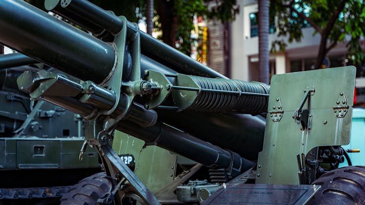 Mortar Bomb Launcher In Vietnam War Remnants Museum In Ho Chi Minh City, Vietnam.