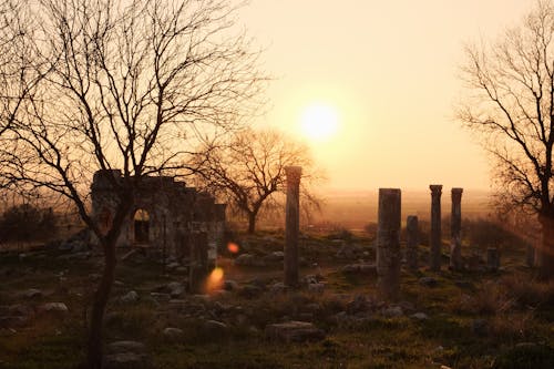 Free Ancient Ruins at Sunset Stock Photo