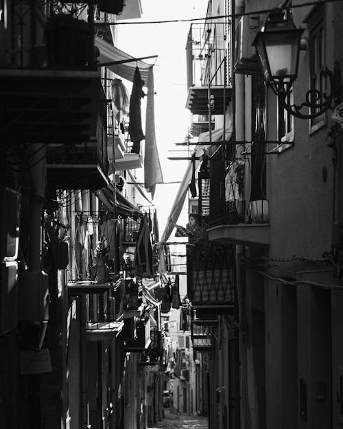 Narrow Alley with Apartments in City