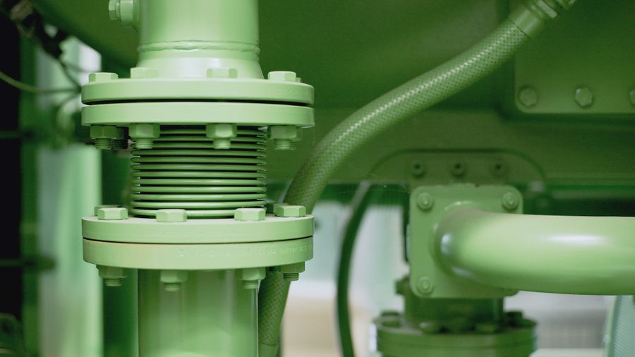 Precision pump and piping assembly on an industrial mechanical system