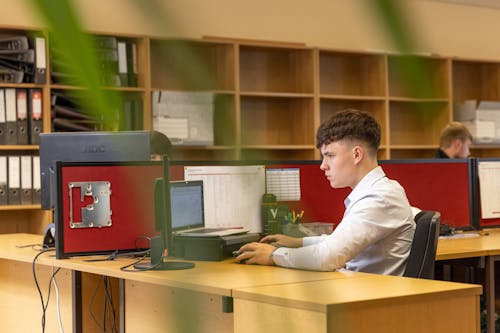 Young Man Working in Office
