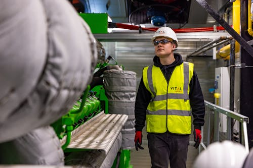 Kostnadsfri bild av arbetare, capacete branco, fabrik