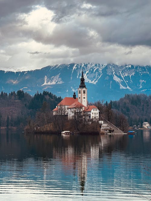 Church on Island on Bled Lake in Slovenia