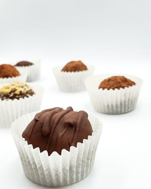 Chocolate Cupcakes on White Background