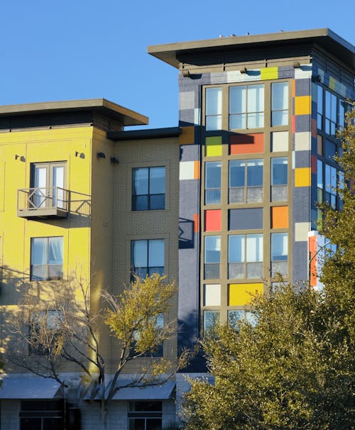Residential Building with Multicolored Facade