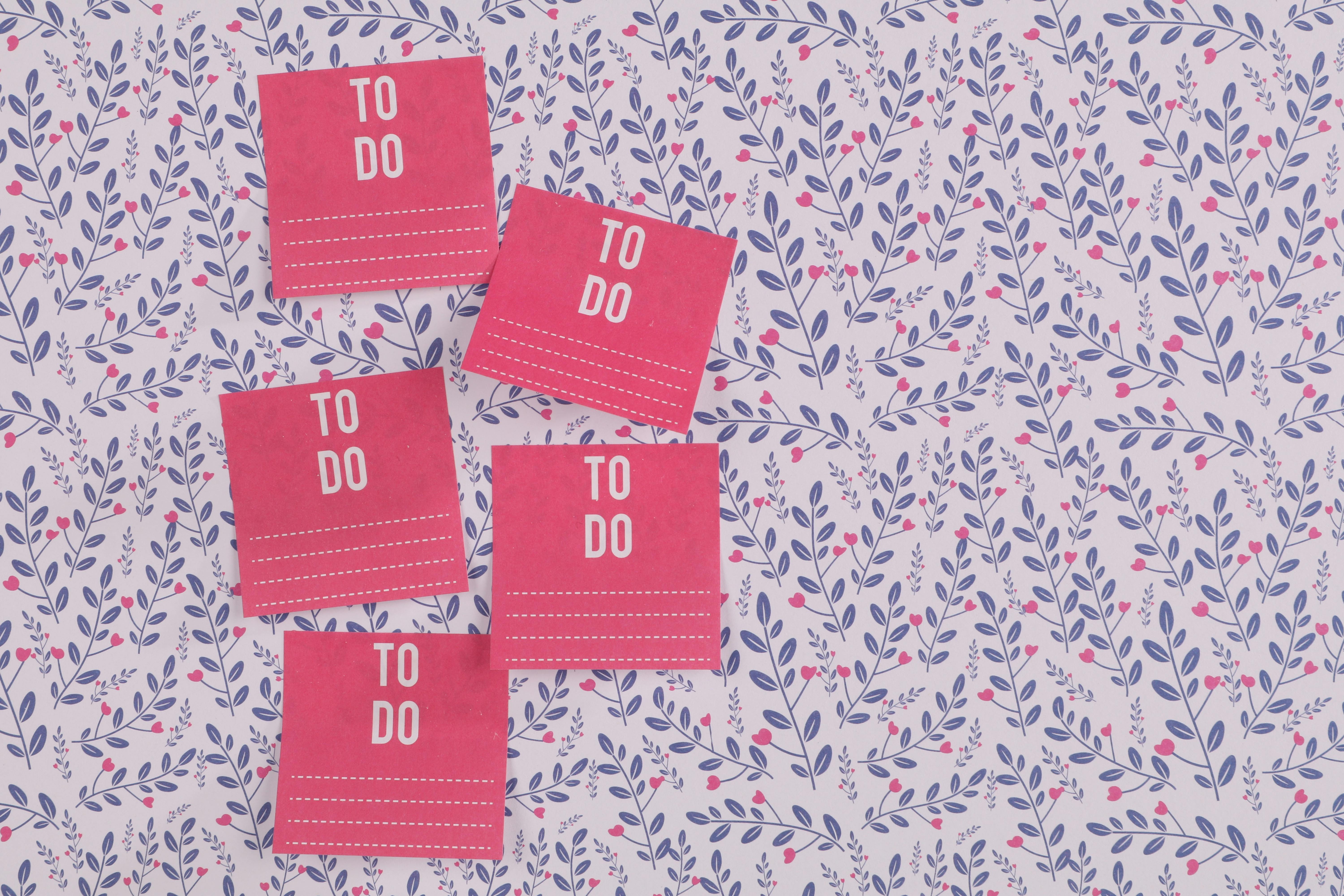 Free stock photo of floral wallpaper, pink post-its, post-it