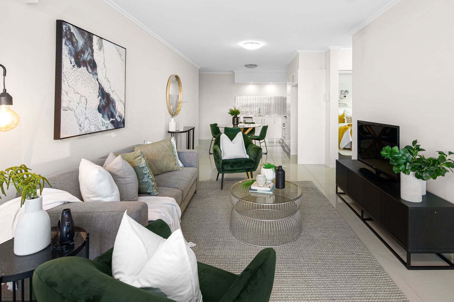 Modern furnished rental apartment interior