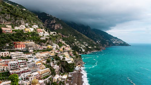 Drone Shot of the Amalfi Coast in Italy 