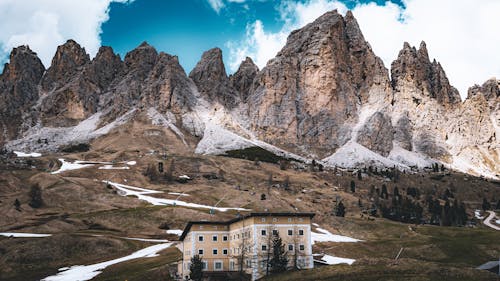 House Near Pizes de Cir Mountain Range in South Tyrol, Italy