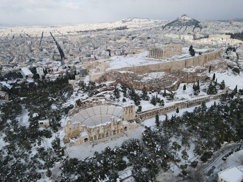 Aerial View of Acropolis in Athens