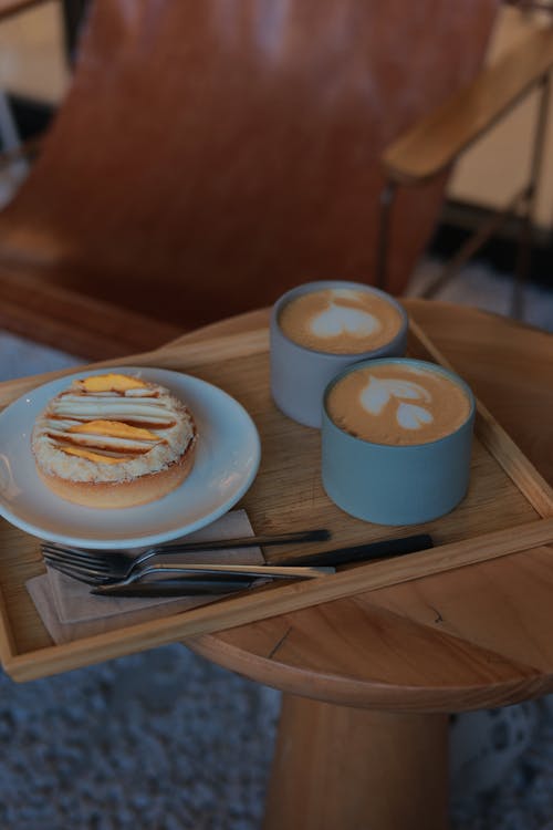 Coffee with Cake on Table