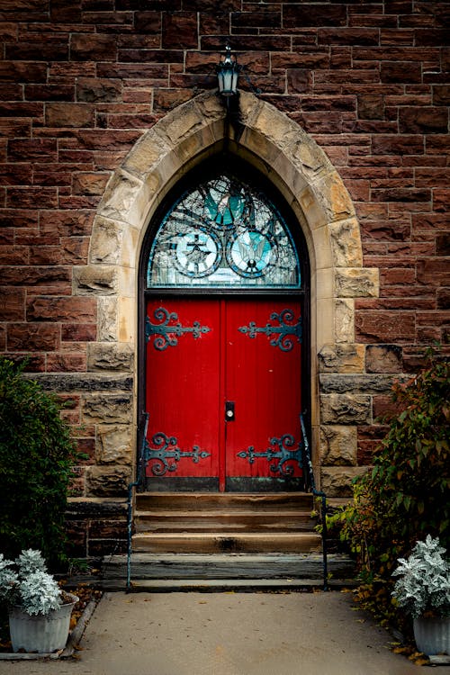 Free stock photo of arched door, red doors