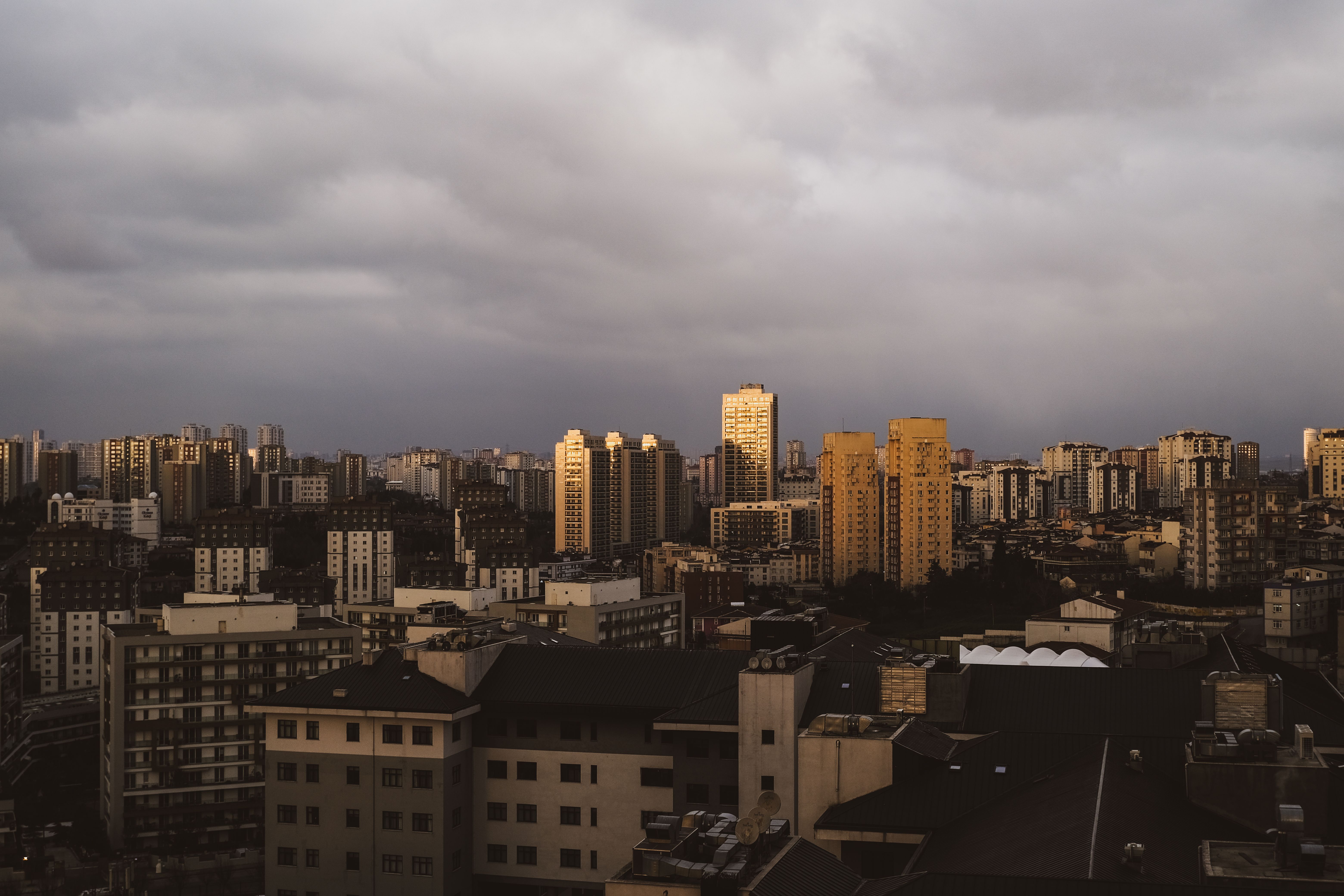 Miami rooftops aerial view