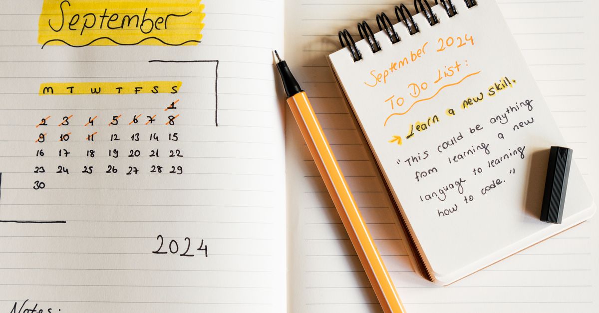 September Note Pads Plans for September in Notepad · Free Stock Photo