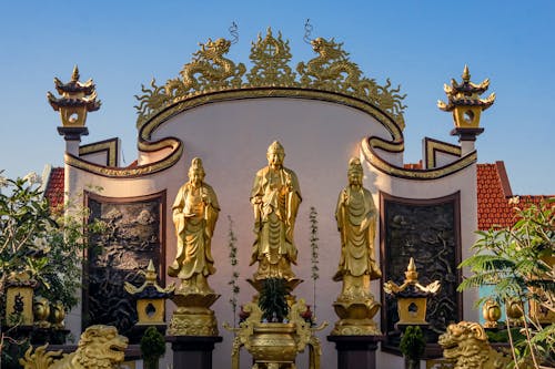 açık hava, altın, Budist içeren Ücretsiz stok fotoğraf