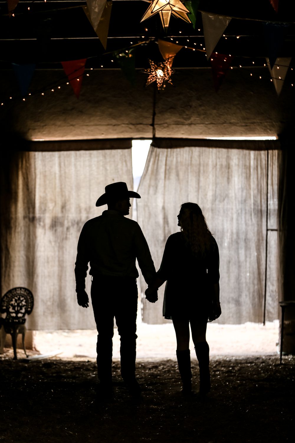 Silhouette Of Couple Holding Hands · Free Stock Photo