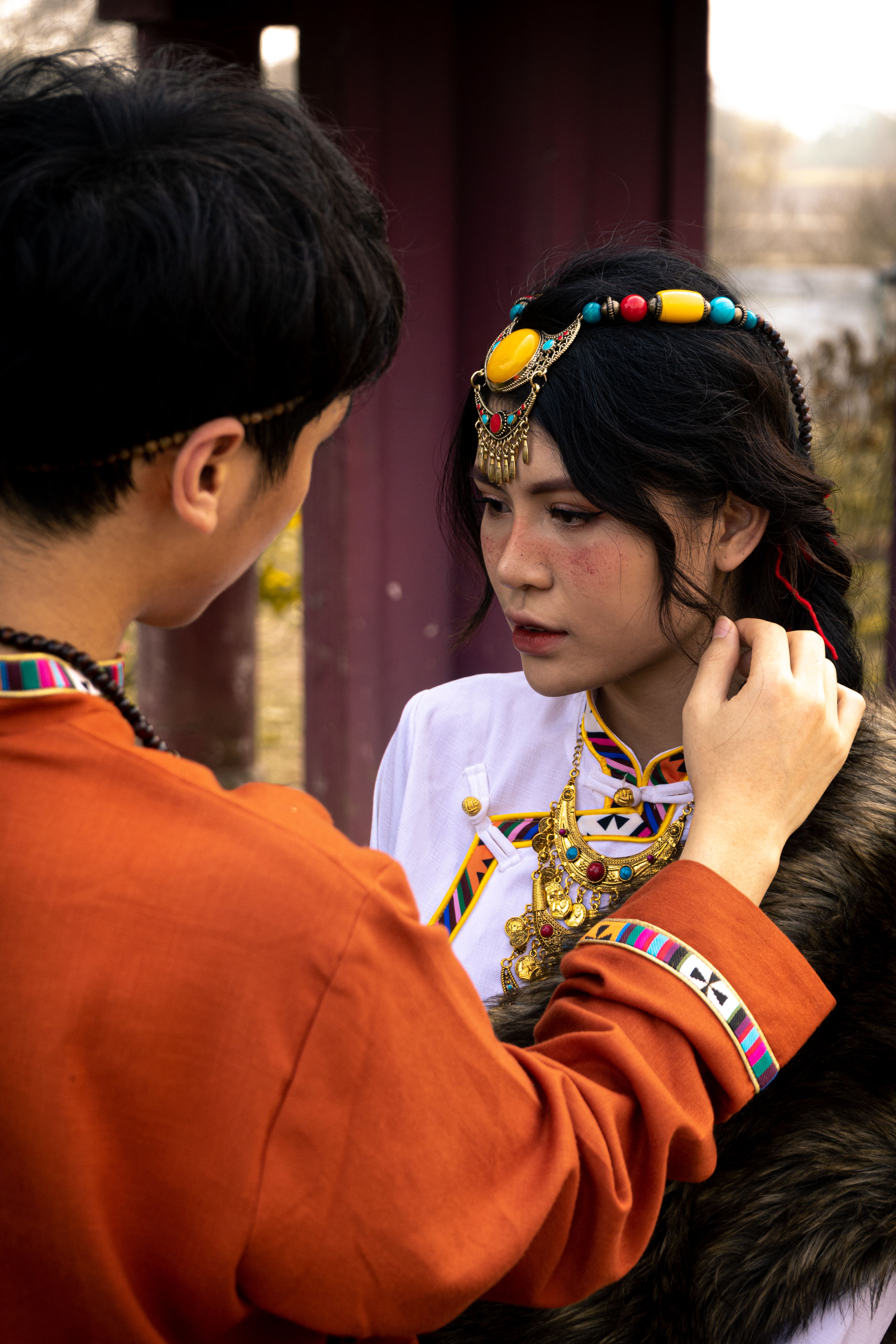 Photo of a Young Couple in Traditional Clothing · Free Stock Photo