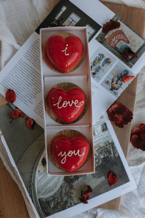 Free Snacks with I Love You Sign Stock Photo