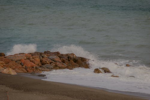 岩石, 岸邊, 水 的 免费素材图片