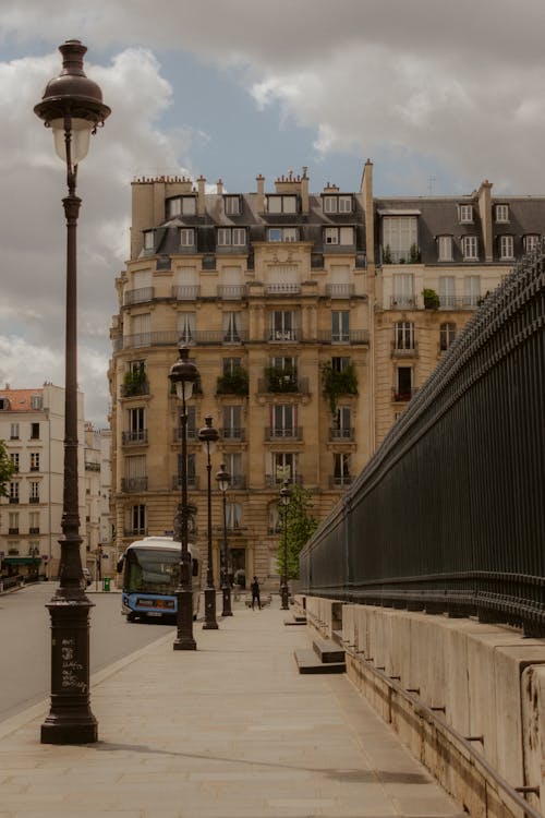 View of a Street and Buildings in Paris, France 