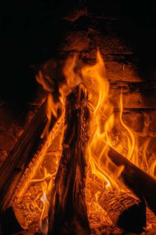 垂直拍攝, 柴火, 火 的 免費圖庫相片