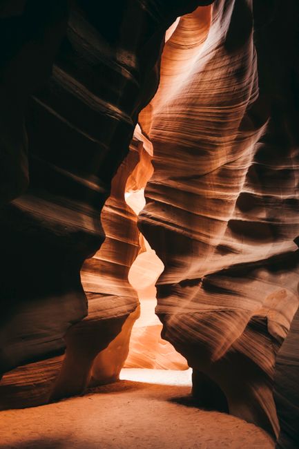 Experience the breathtaking beauty of Antelope Canyon's sandstone formations in Arizona.