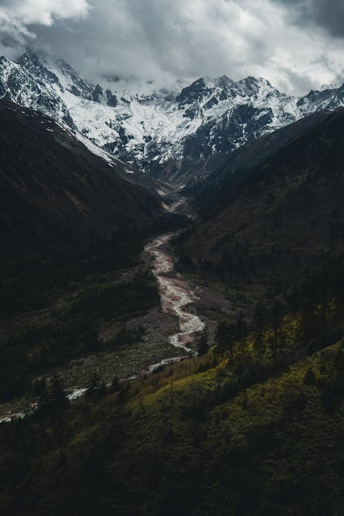 Landscape of Valley and Mountains