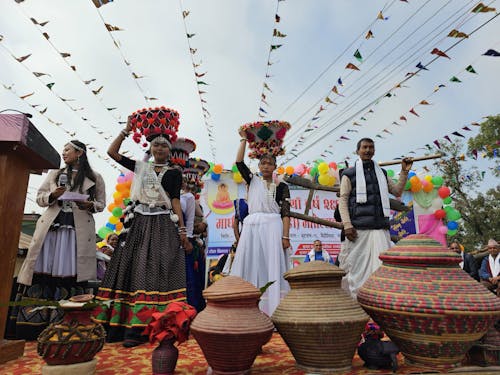 Women in Traditional Clothing for Festival