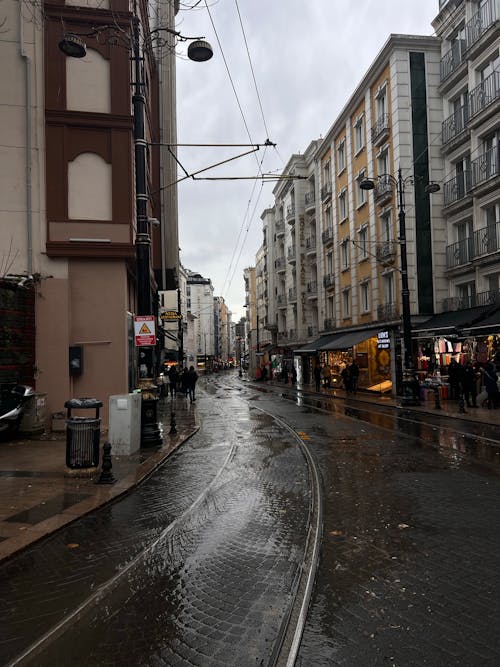 Rain on Street in City