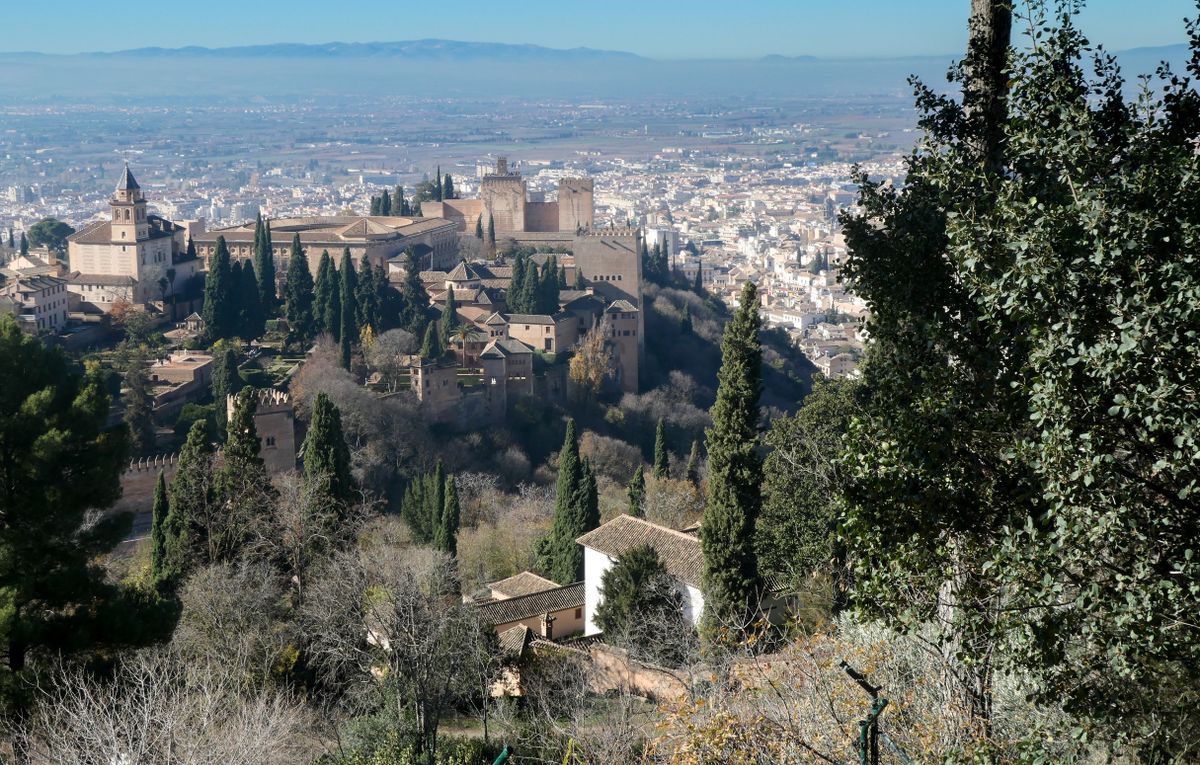 The Alhambra with the Sierra Nevada behind
