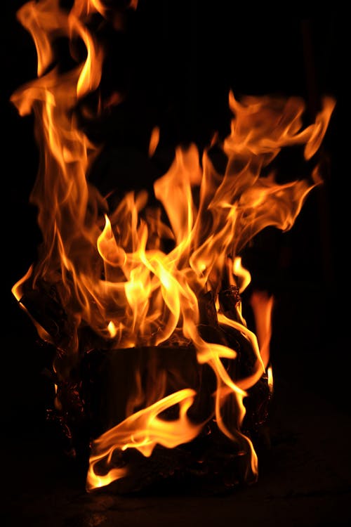 Flames of Fire in Bonfire