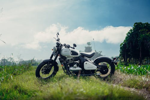 Jawa Motorbike on Field