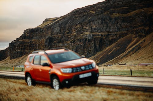 Rocky Hill behind Dacia Duster 