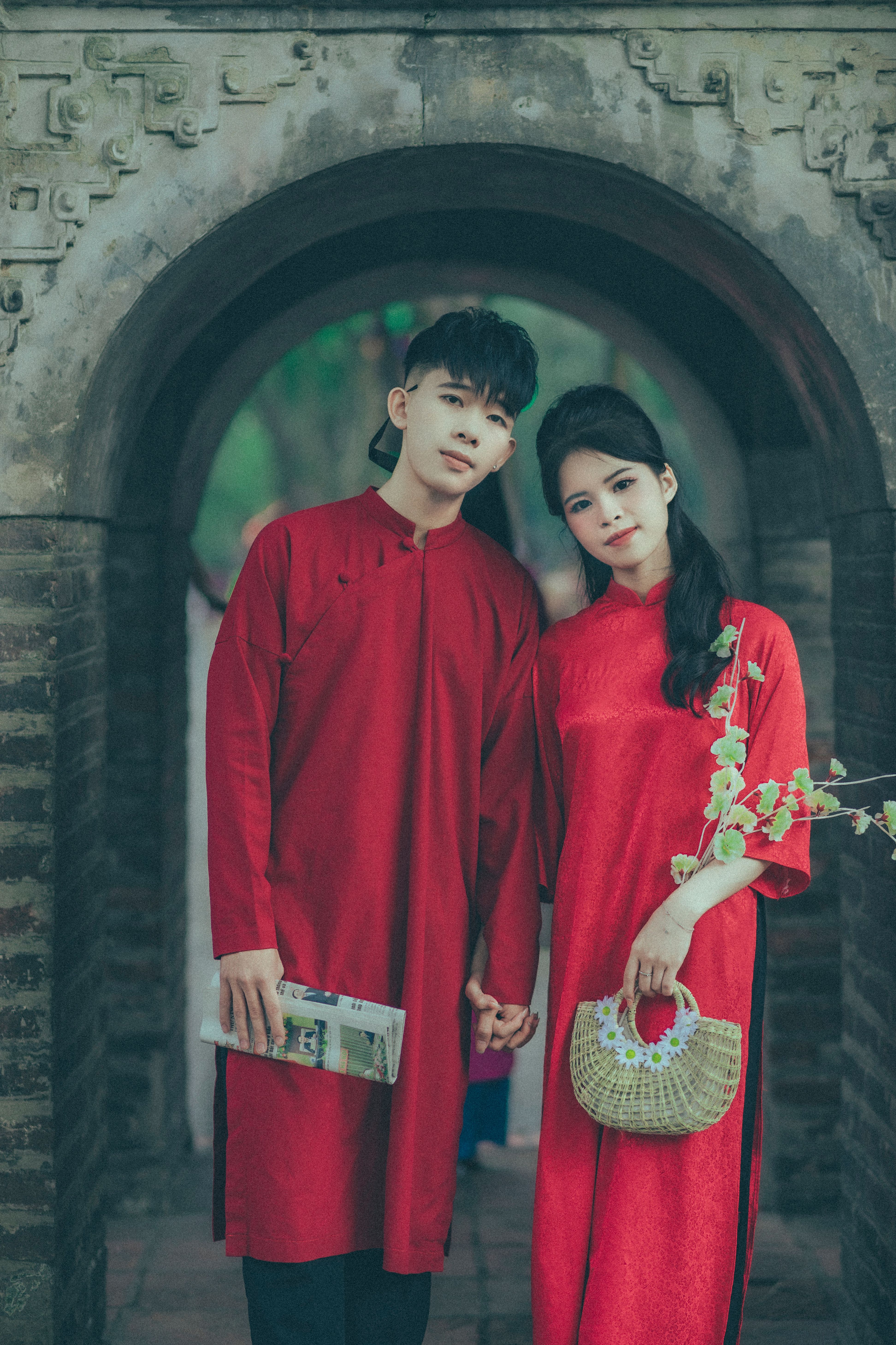 Couple Wearing Traditional Clothing on City Street · Free Stock Photo