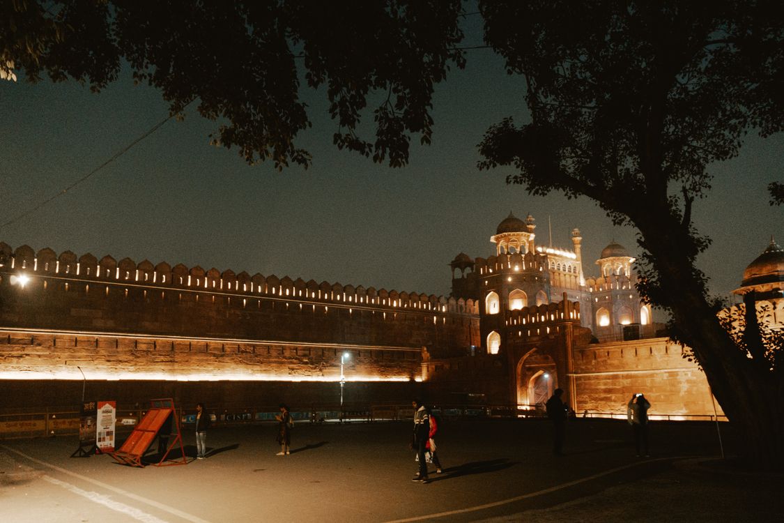 Red Fort At Night Free Stock Photo red-fort-at-night-free-stock-photo