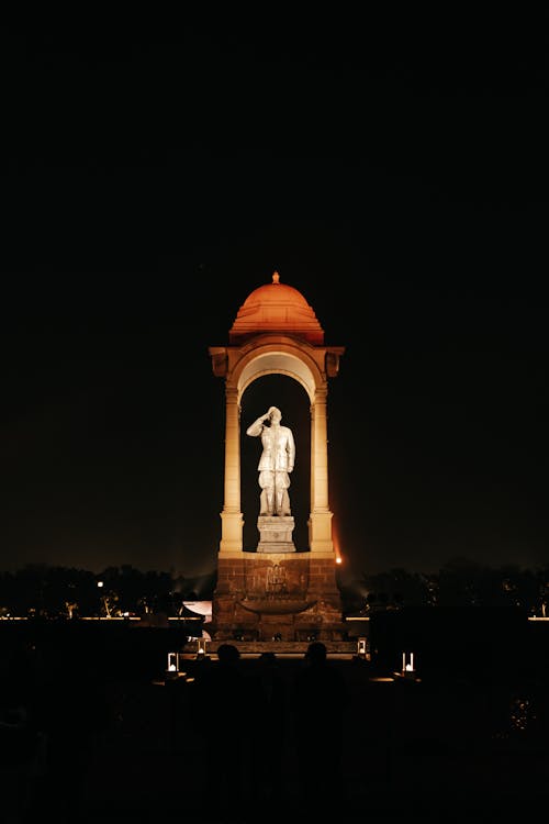 Statue in India Gate at Night