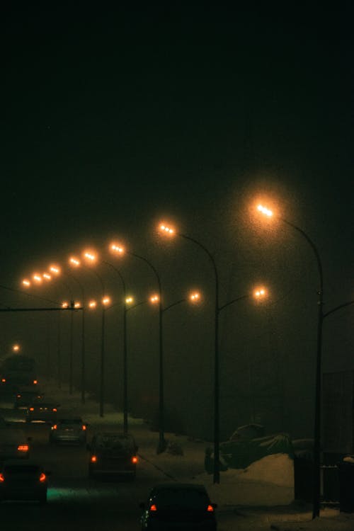 Cars on Street at Night