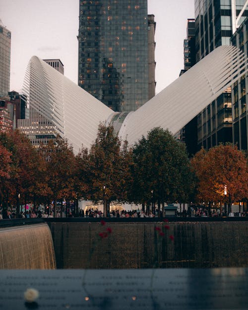 Бесплатное стоковое фото с 9/11 мемориал, вертикальный выстрел, всемирный торговый центр