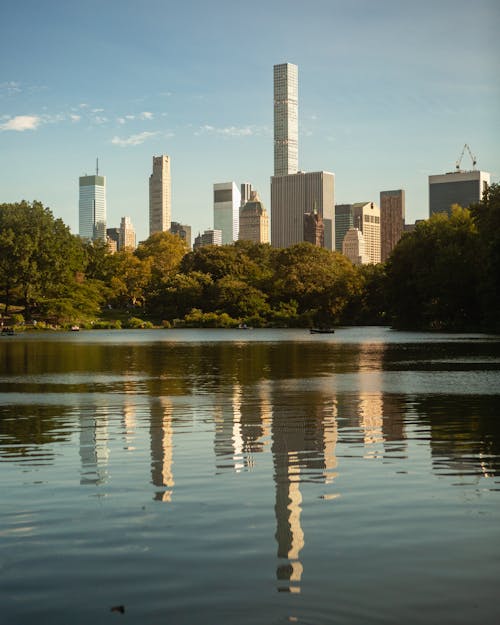 Free Lake in Central Park in USA Stock Photo