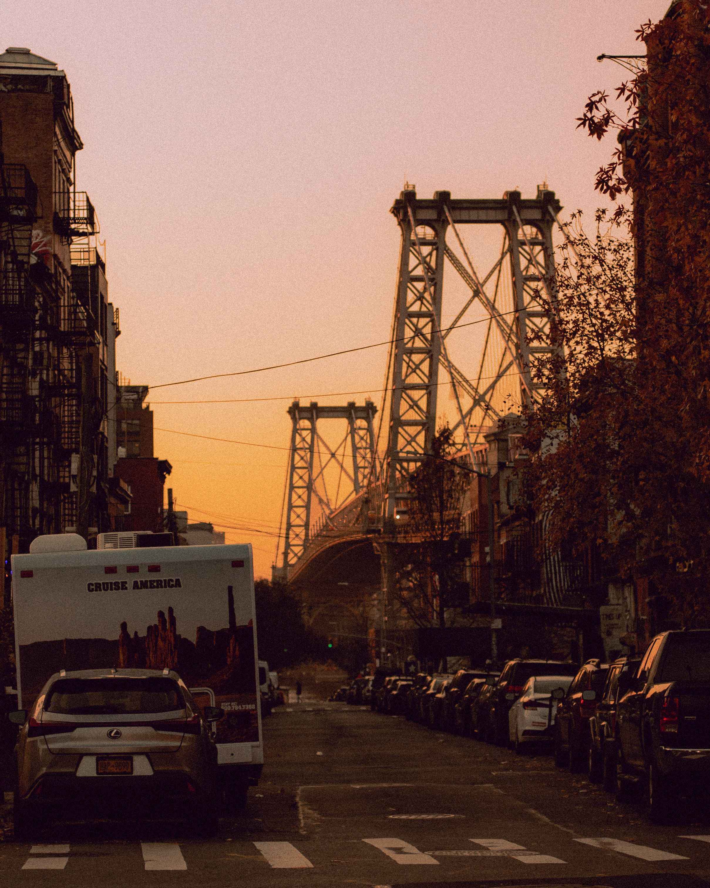 Cars Parked on Street in City at Sunset · Free Stock Photo