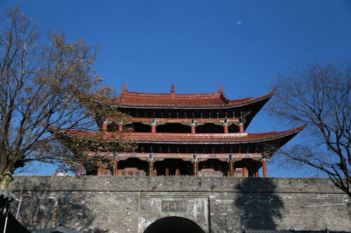 Sunlit Buddhist Temple in China