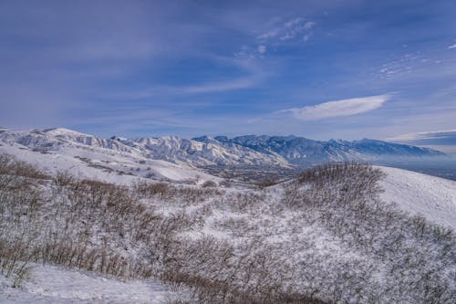 Scenic Mountains and Hills in Winter 