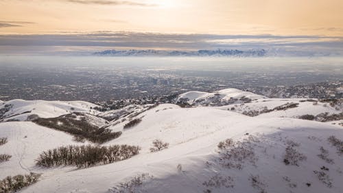 Бесплатное стоковое фото с закат, зима, пейзаж